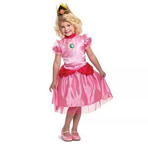 Disguise Super Mario Princess Peach Halloween Costume Dress Headpiece Various